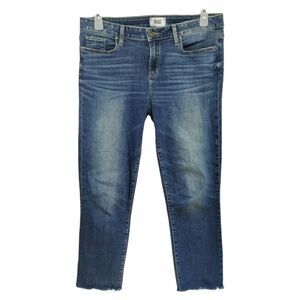 Paige Skyline Skinny Crop Raw Hem Jeans Sz 32